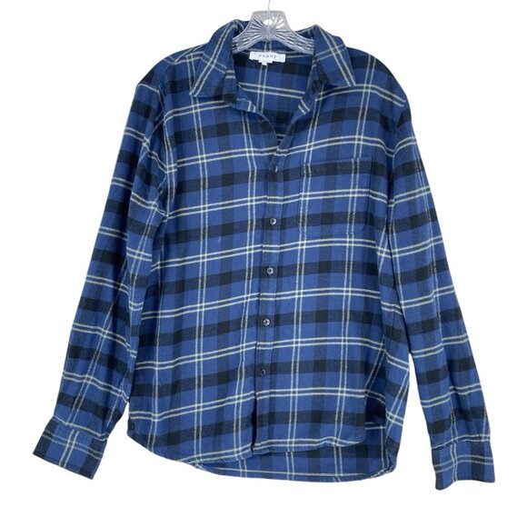 Frame Shirt Flannel Button Classic 100% Cotton‎ Plaid Casual - Picture 1 of 11